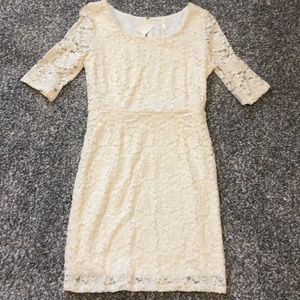 NWT. Cream lace dress. Medium.
